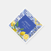 Mama's grote liefde blauwe citroen citrus baby sho servet (Hoek)