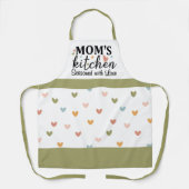 Mama's Keuken Doorspekt met Liefde Pastel Harten Schort (Voorkant)
