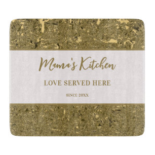 Mama's Kitchen Love Served Farmhouse Crush Gold Snijplank