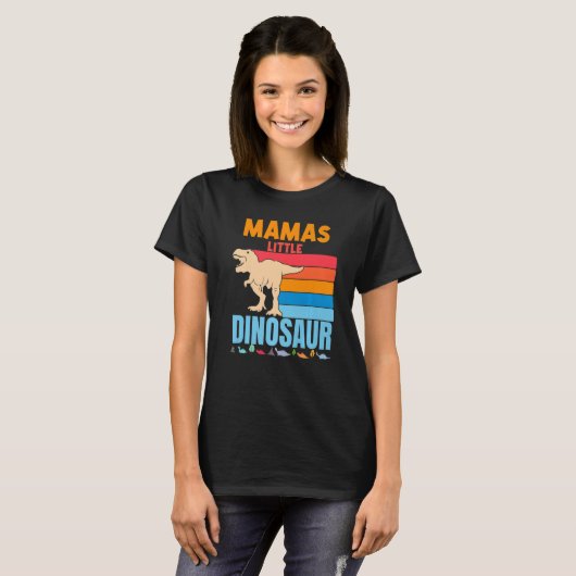 Mama's kleine dinosaurus familie Trex moeder mam z T-shirt (Voorkant volledig)