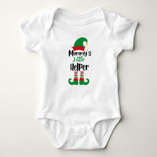 Mama's kleine helper kerst elf romper (Voorkant)