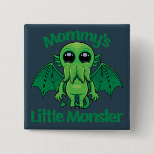 Mama's kleine monster Cthulhu knuffelt Vierkante Button 5,1 Cm