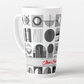 Mama's koffietijd eigentijdse mid-eeuwse stijl latte mok (Linkerhoek)