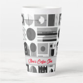 Mama's koffietijd eigentijdse mid-eeuwse stijl latte mok (Voorkant)