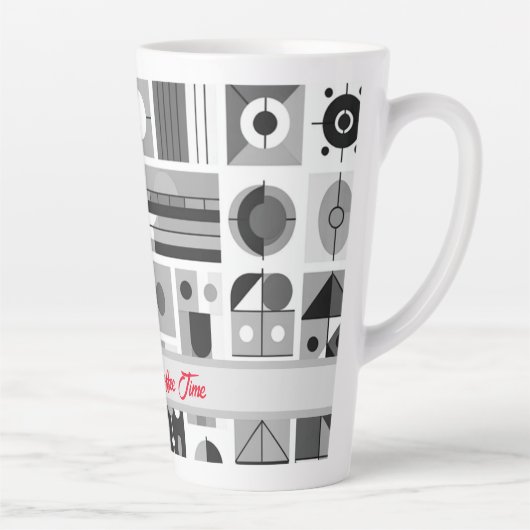 Mama's koffietijd eigentijdse mid-eeuwse stijl latte mok (Rechts)