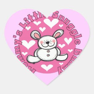 Mama's Little Snuggle Bunny Hart Sticker