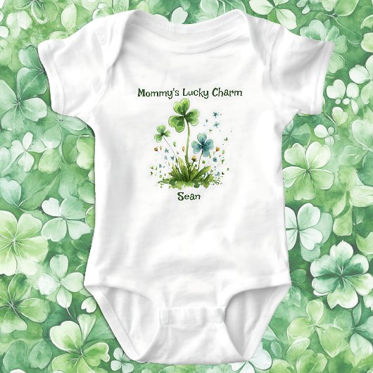 Mama's Lucky Charm Shamrock St. Patrick's Day Romper