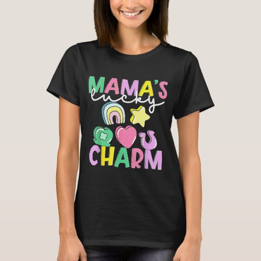 Mama's Lucky Patrick Charm Retro St Patrick's Day T-shirt (Voorkant)