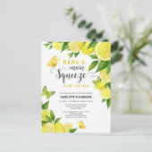 Mama's Main Squeeze Lemon Baby shower Invitation Briefkaart (Staand voorkant)