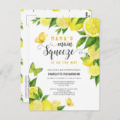 Mama's Main Squeeze Lemon Baby shower Invitation Briefkaart (Voorkant / Achterkant)