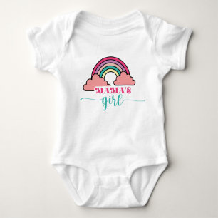 Mama's Meisje Schattige Baby Meisje Regenboog typo Romper