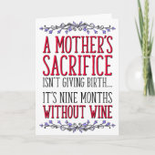 Mama's offer, wijn, moeder verjaardag, Moederdag Kaart (Voorkant)