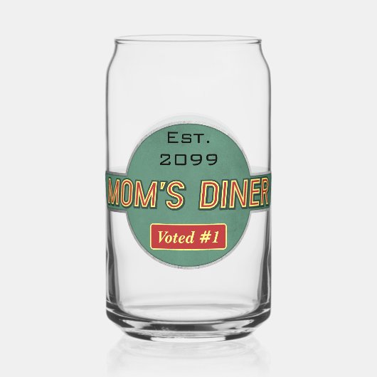 Mama's Retro Diner Drinkware Blikvorm Glas (Voorkant)