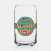 Mama's Retro Diner Drinkware Blikvorm Glas (Achterkant)