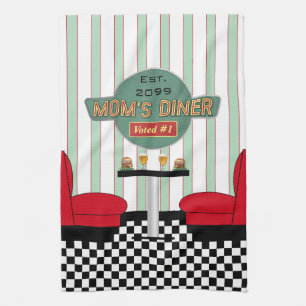 Mama's Retro Diner met Burgers & Bier Theedoek