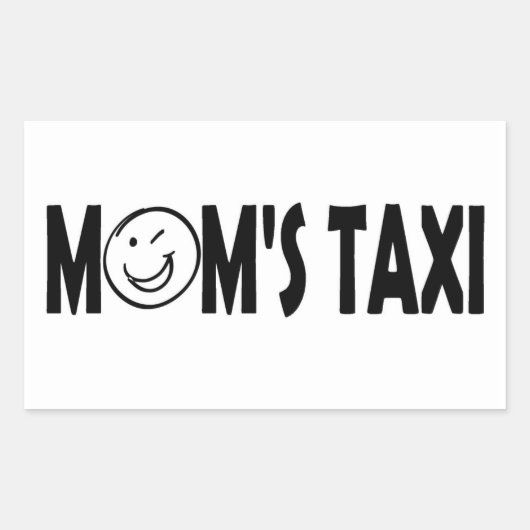 MAMA'S TAXI RECHTHOEKIGE STICKER (Voorkant)