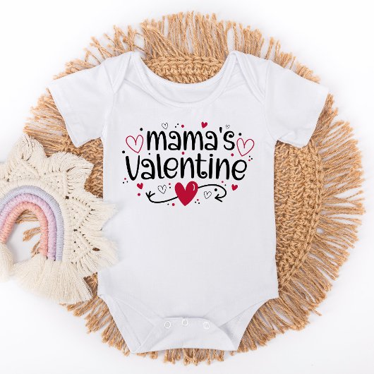 Mama's Valentijn schattige harten Romper