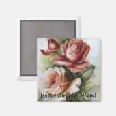 Mama's Verjaardagsmagneet met Rozen Magneet (Voorkant / Achterkant)