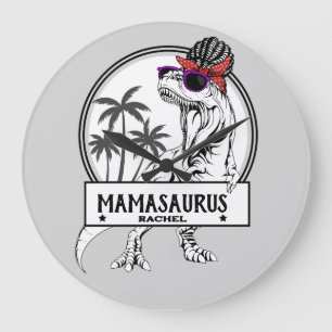 Mamasaurus Ma T rex Dino Funny Custom Name Grote Klok