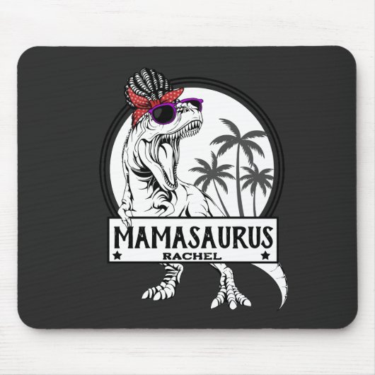 Mamasaurus Ma T rex Dino Funny Custom Name Muismat (Voorkant)