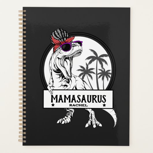 Mamasaurus Ma T rex Dino Funny Custom Name Planner (Voorkant)