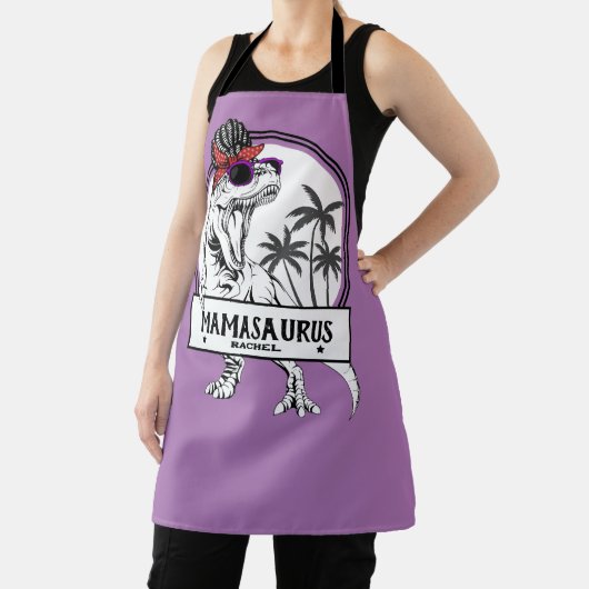 Mamasaurus Ma T rex Dino Funny Custom Name Schort (Insitu)