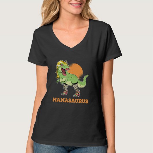 Mamasaurus Rex Moeder Dinosaurus Mama Saurus Mami T-shirt (Voorkant)