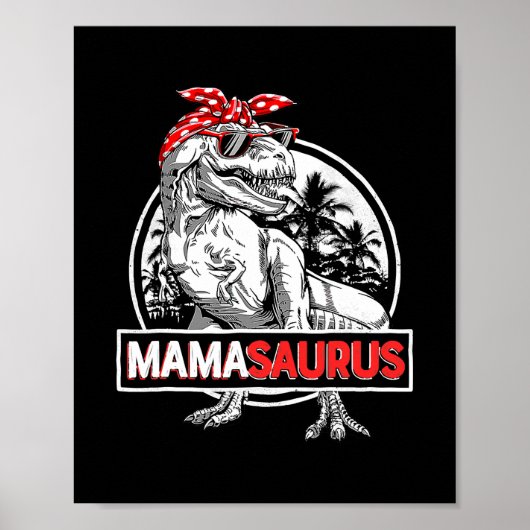Mamasaurus T Rex Dinosaur Funny Mama Saurus Poster (Voorkant)