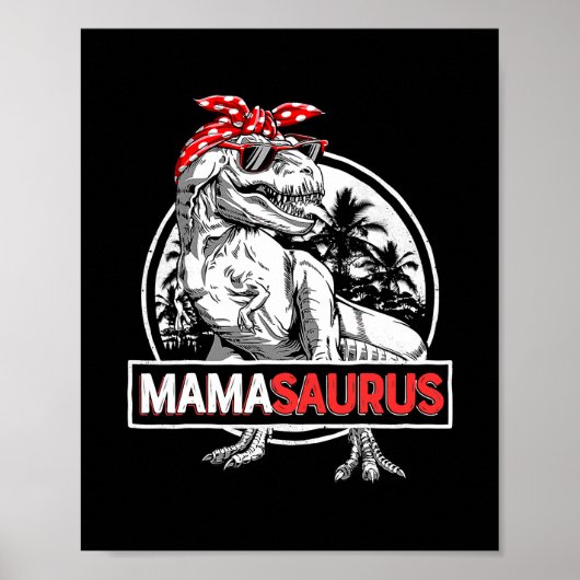 Mamasaurus T rex Dinosaur Funny Mama Saurus Poster (Voorkant)