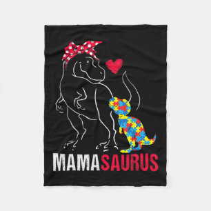 Mamasaurus T Rex Dinosaur Mama Saurus Autism Aware Fleece Deken