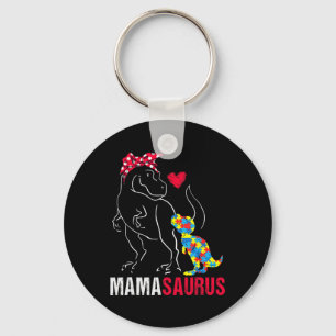 Mamasaurus T Rex Dinosaur Mama Saurus Autism Aware Sleutelhanger