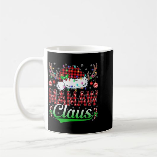 Mamaw Claus Christmas Lights Matching Family Xmas Koffiemok (Links)