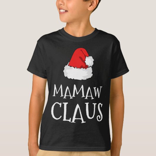 Mamaw Claus Kerst Pet Familie Groep Matching Pa T-shirt (Voorkant)