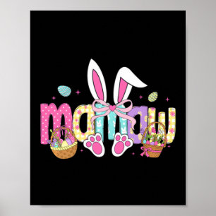 Mamaw Coquette Strik Konijn Oren Paasdesign Poster