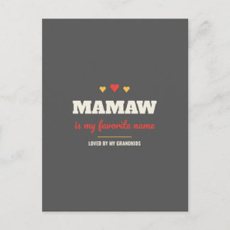 Mamaw est mon nom préféré Carte postale