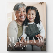 Mamaw & Grandchild Script Naam Foto Bewaaradres Fotoplaat (Voorkant)
