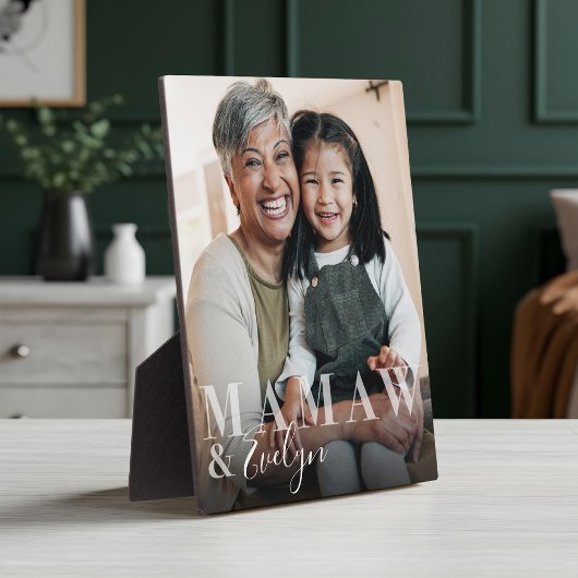 Mamaw & Grandchild Script Naam Foto Bewaaradres Fotoplaat