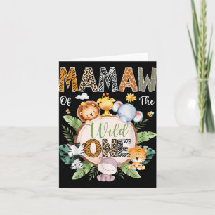 Mamaw of the Wild One 1st Birthday Safari Oerwoud Kaart