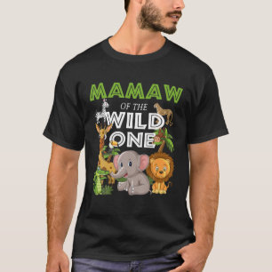 Mamaw of the Wild One Zoo Birthday Safari Oerwoud  T-shirt