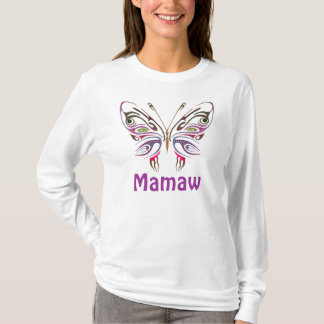 Mamaw Personalized Butterfly T-shirt