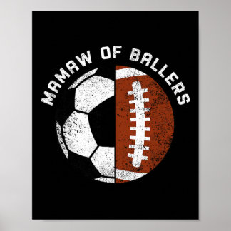 Mamaw Van Llers Grappig Voetbal Oma Mamaw  Poster