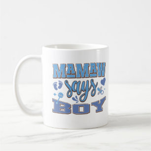Mamaw zegt jongenszwangerschapsaankondiging Baby-f Koffiemok
