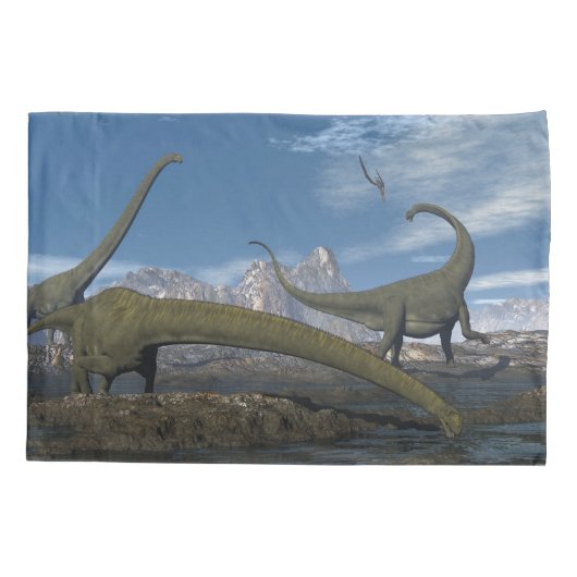 Mamenchisaurus dinosaurs kudde - 3D rendering Kussensloop (Achterkant)
