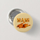 MAMI Orange Typography Art Ronde Button 3,2 Cm (Voorkant /achterkant)
