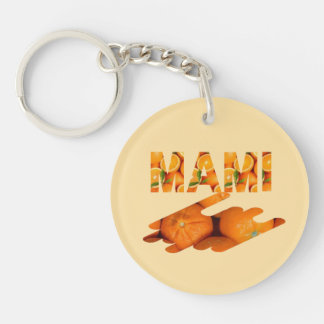 MAMI Orange Typography Art Sleutelhanger