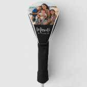 Mami Vastgestelde Script Zwarte Foto Golfheadcover (Voorkant)