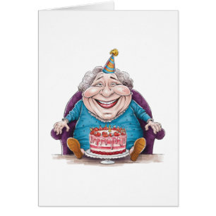 Mamie drôle Gâteau énorme & Cadeau en espèces
