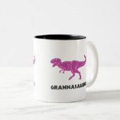 Mamie Nanna, tasse rose de tasse de T-rex de (Devant droit)