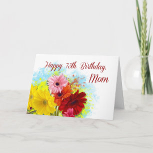 Mamma, 73ste Verjaardag, de Bloemen van Podia Kaart