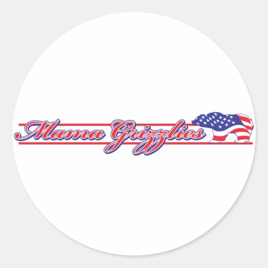 Mamma-Grizzly.Script-eps Ronde Sticker (Voorkant)
